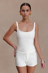 Blanca Stretch Crepe Cami Top - White