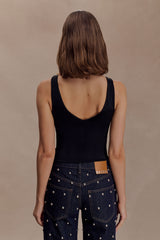 Spencer Slinky Top with Hardware - Black