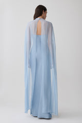 Martinne Chiffon Overlay Maxi Dress - Arctic Blue